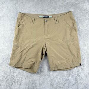 Marmot Shorts Womens 14 Nylon Stretch Beige Zipper Pocket Outdoor Walking Hiking